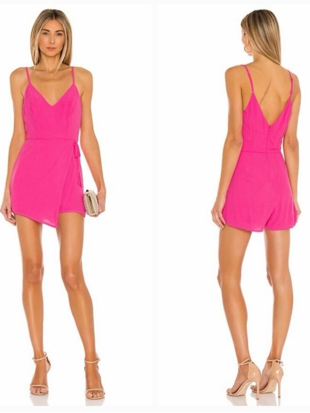 superdown Karen Wrap Romper Pink Size XS